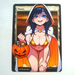 MTG Altered Art Card - Halloween Girl - Plains - Magic the Gathering - Image 1
