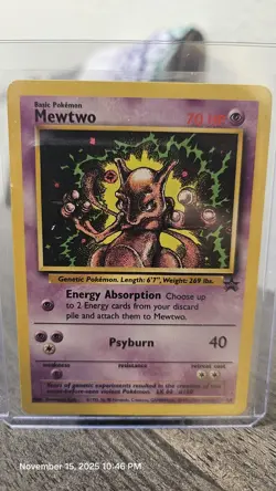 Pokemon Mewtwo 1995 Black Star Promo card 14 LV. 60 #150 - Image 1