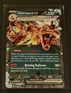 Pokemon TCG Charizard EX Holo Double Rare Card 54/091 Paldean Fates - Image 1