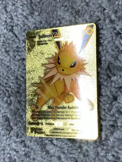 Pokemon Unique Jolteon VMax HP300 Hi-Gloss Gold Foil Fan Art Card LP - Image 2