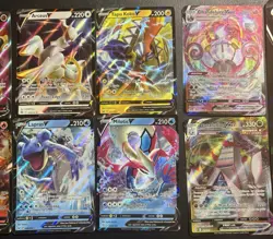 Pokemon TCG Card Lot. 12 Regular Size and 2 Large Cards V Cards - Image 4