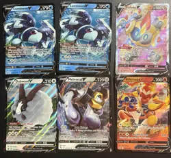 Pokemon TCG Card Lot. 12 Regular Size and 2 Large Cards V Cards - Image 5