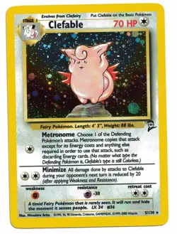 Pokemon Card: Clefable HOLO 5/130 Base Set 2 Vintage Rare! EX/NM - Image 1