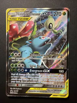Celebi Venusaur GX SM167 Sun Moon Full Alt Art Holo Promo Pokemon TCG Card - Image 1
