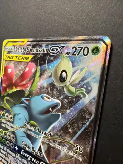Celebi Venusaur GX SM167 Sun Moon Full Alt Art Holo Promo Pokemon TCG Card - Image 4