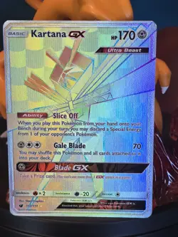 Pokemon TCG Kartana GX Holo Secret Rare Card Crimson Invasion 117/111 - Image 1