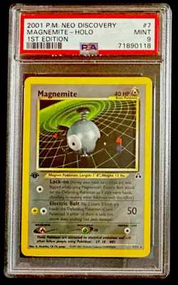 PSA 9 Magnemite 1st Edition 7/75 Neo Discovery Holo MINT 2001 Pokemon Card - Image 1