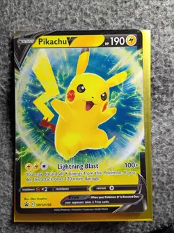 Pokemon Pikachu v TCG Sword & Shield SWSH198 Holo Promo Card - Image 1