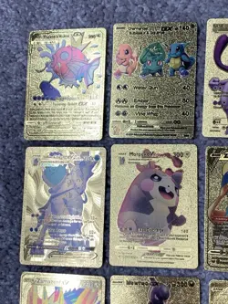 Set of 25 Pokemon Magikarp,Pikachu&Cosplay,Mewtwo&More Gold Foil Fan Art Cards - Image 2