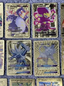 Set of 24 Pokemon Charizard,Persian,Pikachu&More Gold Foil Fan Art Cards LP - Image 3