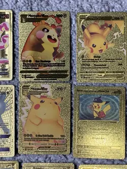 Set of 24 Pokemon Charizard,Persian,Pikachu&More Gold Foil Fan Art Cards LP - Image 4
