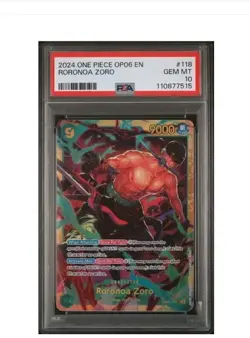 One Piece Card Wings Of Captain Roronoa Zoro OP06-118 SEC PSA 10 GEM MINT - Image 1