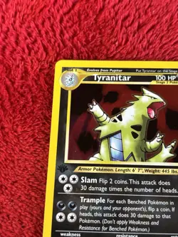 1st Edition Tyranitar 12/75 Neo Discovery Holo Wotc Pokemon Card Played - Image 2