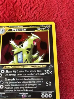 1st Edition Tyranitar 12/75 Neo Discovery Holo Wotc Pokemon Card Played - Image 3