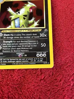 1st Edition Tyranitar 12/75 Neo Discovery Holo Wotc Pokemon Card Played - Image 4