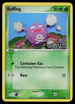 Pokemon Card - Koffing Delta Species 72/113 Common Reverse Holo Stamped - Image 1