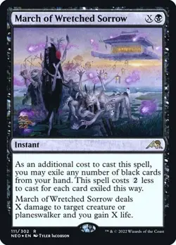 March of Wretched Sorrow - Foil Prerelease Promo Kamigawa: Neon Dynasty LP MTG - Image 1