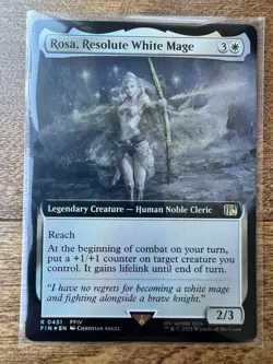 Magic MTG Final Fantasy - Rosa, Resolute White Mage EXTENDED ART FOIL R 0431 - Image 1