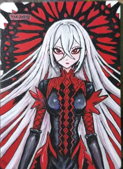 Mtg Hand Painted SWAMP - Anime Altered Art! - Image 1