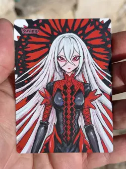 Mtg Hand Painted SWAMP - Anime Altered Art! - Image 3