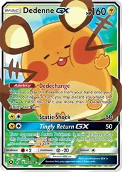 Lightly Played, English Pokemon Holo Dedenne GX - 195a/214 - Alternate Art Promo - Image 1