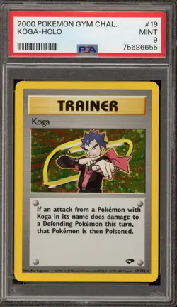 Pokemon Koga Gym Challenge Unlimited Holo Rare #19 PSA 9 Mint - Image 1