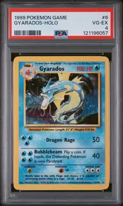 1999 POKEMON BASE SET UNLIMITED #6 GYARADOS-HOLO PSA 4 - Image 1