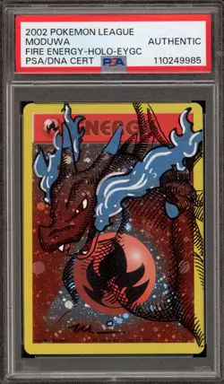 Pokemon Fire Energy League Holo Moduwa Mega Charizard X Sketch PSA AUTHENTIC - Image 1