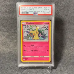 🟣 2019 POKEMON SM BLACK STAR PROMO SWIRL #SM163 MIMIKYU HOLO PSA 10 GEM MINT - Image 4