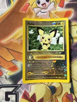 2001 Pokemon Black Star Promo #35 Pichu Reverse Holo Pokemon TCG WOTC SWIRL NM - Image 1