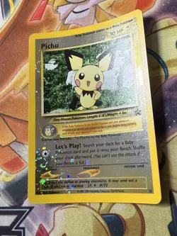 2001 Pokemon Black Star Promo #35 Pichu Reverse Holo Pokemon TCG WOTC SWIRL NM - Image 2