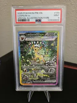 Pokemon TCG Leafeon EX 144/131 Prismatic Evolutions SIR, PSA 9 - Image 1