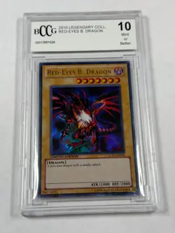 BCCG 10 Beckett Red-Eyes B. Dragon LC01-EN006 Ultra Rare Promo Yugioh - Image 1