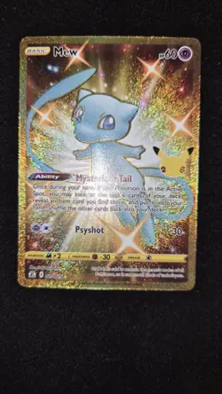 Pokemon Mew Holo Rare TCG Gold Card Celebrations 25th Anniversary 025/025 NM - Image 1