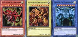 Yu-Gi-Oh! Obelisk Slifer Dragon Ra Winged LC01 Ultra Rare God Cards Set - Image 1