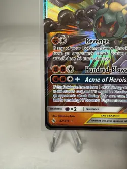 Marshadow & Machamp GX 82/214 SM Unbroken Bonds Full Art NM Pokemon TCG Card - Image 3