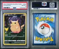 2021 Pokemon Celebrations 005 Full Art Pikachu Holo PSA 8 NM Rare Card Fresh - Image 3