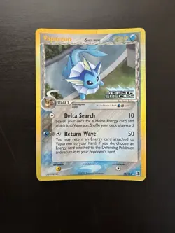 Vaporeon 18/113 Reverse Holo Rare ex Delta Species Stamped Pokemon Card DMG - Image 1
