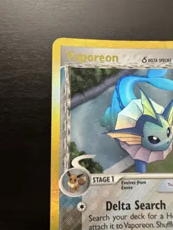 Vaporeon 18/113 Reverse Holo Rare ex Delta Species Stamped Pokemon Card DMG - Image 2
