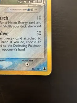Vaporeon 18/113 Reverse Holo Rare ex Delta Species Stamped Pokemon Card DMG - Image 4