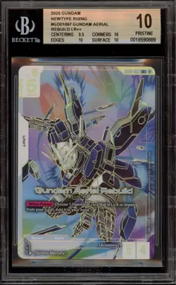 Gundam Card Game Gundam Aerial Rebuild LR++ Newtype Rising #GD01067 BGS 10 - Image 1
