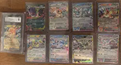 Pokemon Prismatic Evolutions Stamped Card Lot With Slab - Image 1