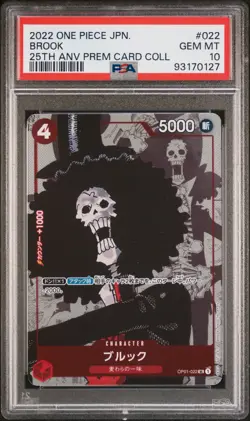 Brook One Piece Japanese 25th Anniversary Premium Card Collection 022 NM PSA 10 - Image 1