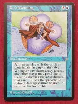 Magic The Gathering ICE AGE ZUR'S WEIRDING blue card MTG - Image 1