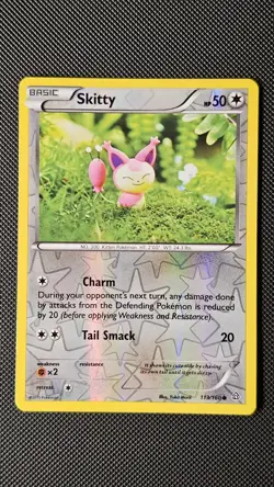 REVERSE HOLO Skitty 113/160 VLP - Yuka Morii Clay XY Primal Clash Pokemon Card - Image 1