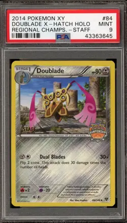 Pokemon Doublade STAFF Regional Championships Crosshatch Holo Promo #84 PSA 9 - Image 1