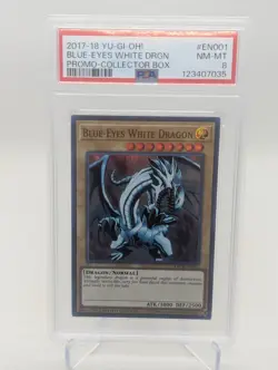 2017-18 YUGIOH BLUE-EYES WHITE DRAGON ULTRA RARE PROMO KAIBA COLLECTOR BOX PSA 8 - Image 1