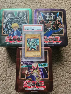 Yu-Gi-Oh Lot Collection Tins + Blue-Eyes PSA 5 - Vintage/Modern 1st Ed/Unlim - Image 1