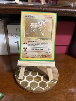 Pokemon TCG Hitmonlee Fossil Holo Card 7/62 Unlimited Rare - Image 1