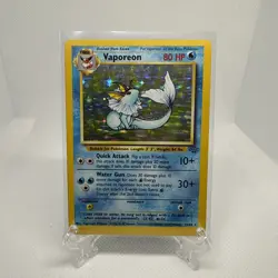 Vintage Vaporeon Pokemon Card Jungle Set #12 Authentic WOTC MP Holo 1999 OG - Image 1